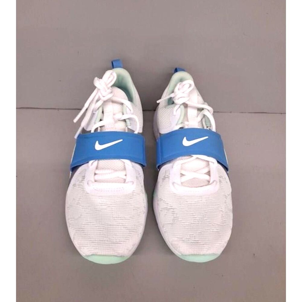 Nike Women's White Blue Renew-in-Season Comfort Footbed TR12 Training Sneakers